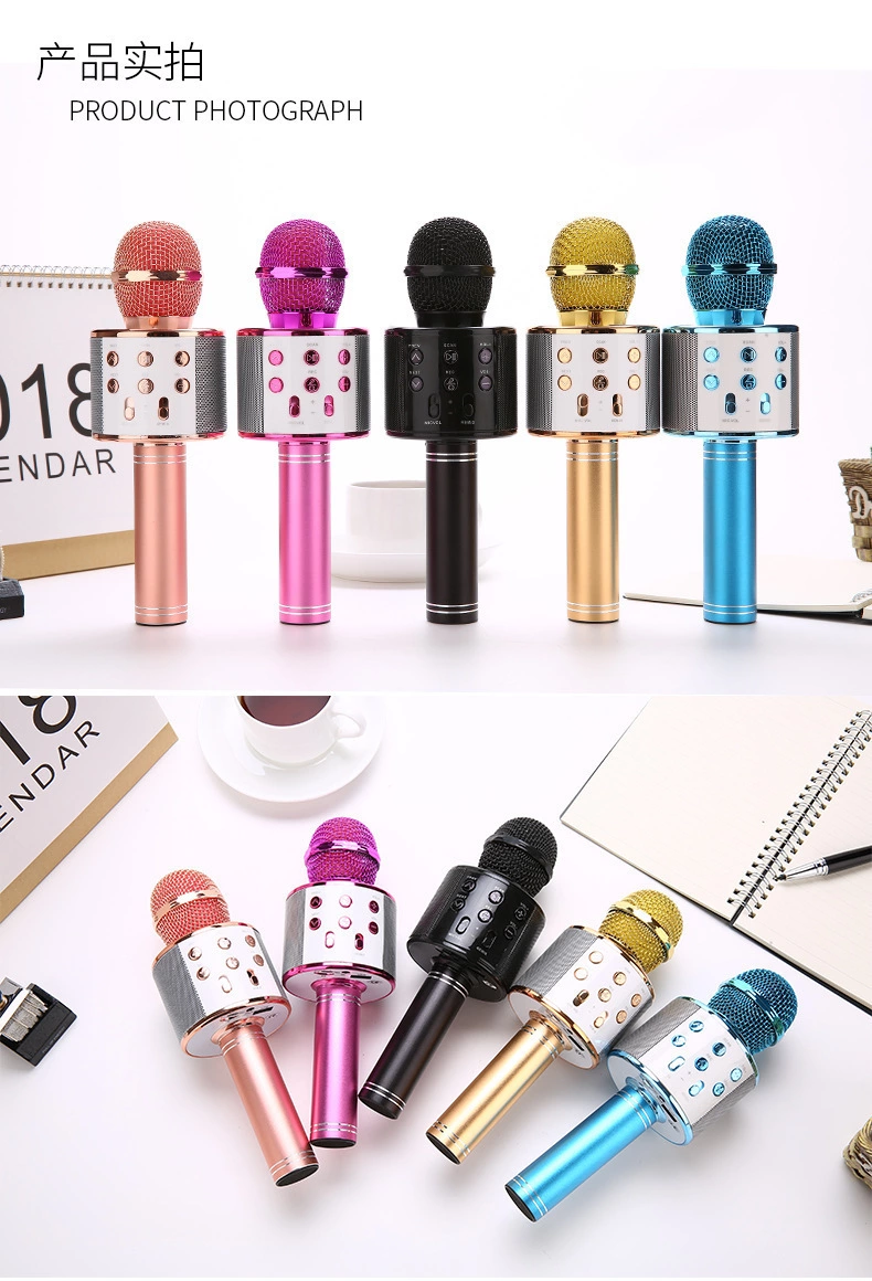 858 microphone, Mobile Karaoke Treasure, Family Gathering Bluetooth microphone details Picture