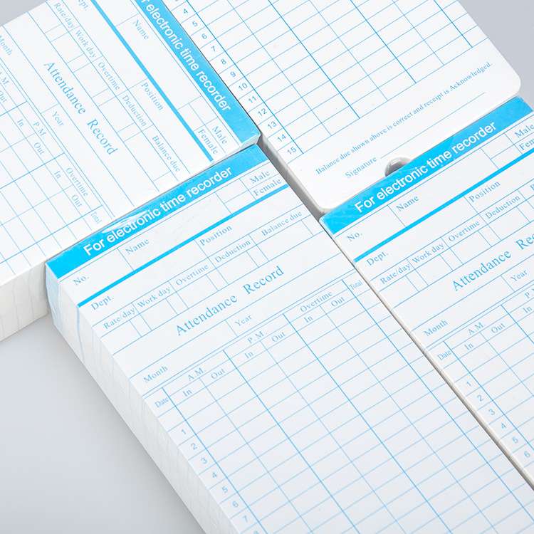 Manufacturers export English punch clock special time card paper punch card foreign trade English card time card details Picture