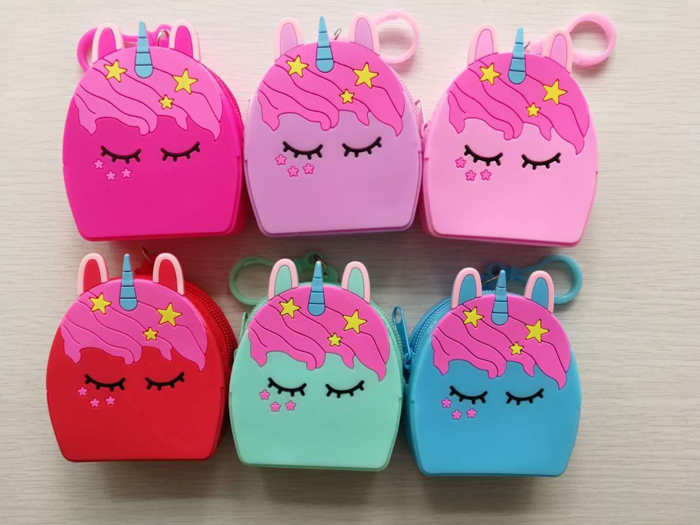 New silicone wallet makeup bag coin bag candy color cartoon adorable children thumbnail