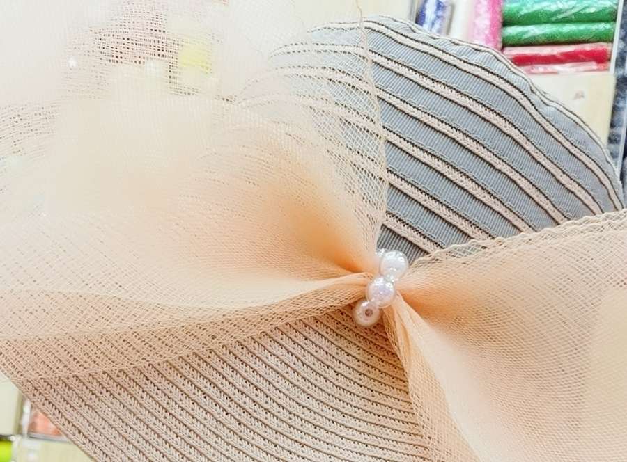 Elastic yarn net manufacturers direct wedding hat flowers fishbone handicraft accessories flowers, hairdressing Specification drawing