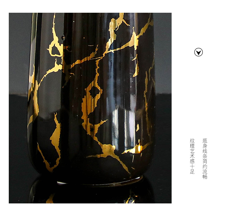 欧式电镀黑色金口三件套陶瓷花瓶样板房花店客厅装饰品工艺品摆件 https://m.1688.com/offer/6060白底实物图