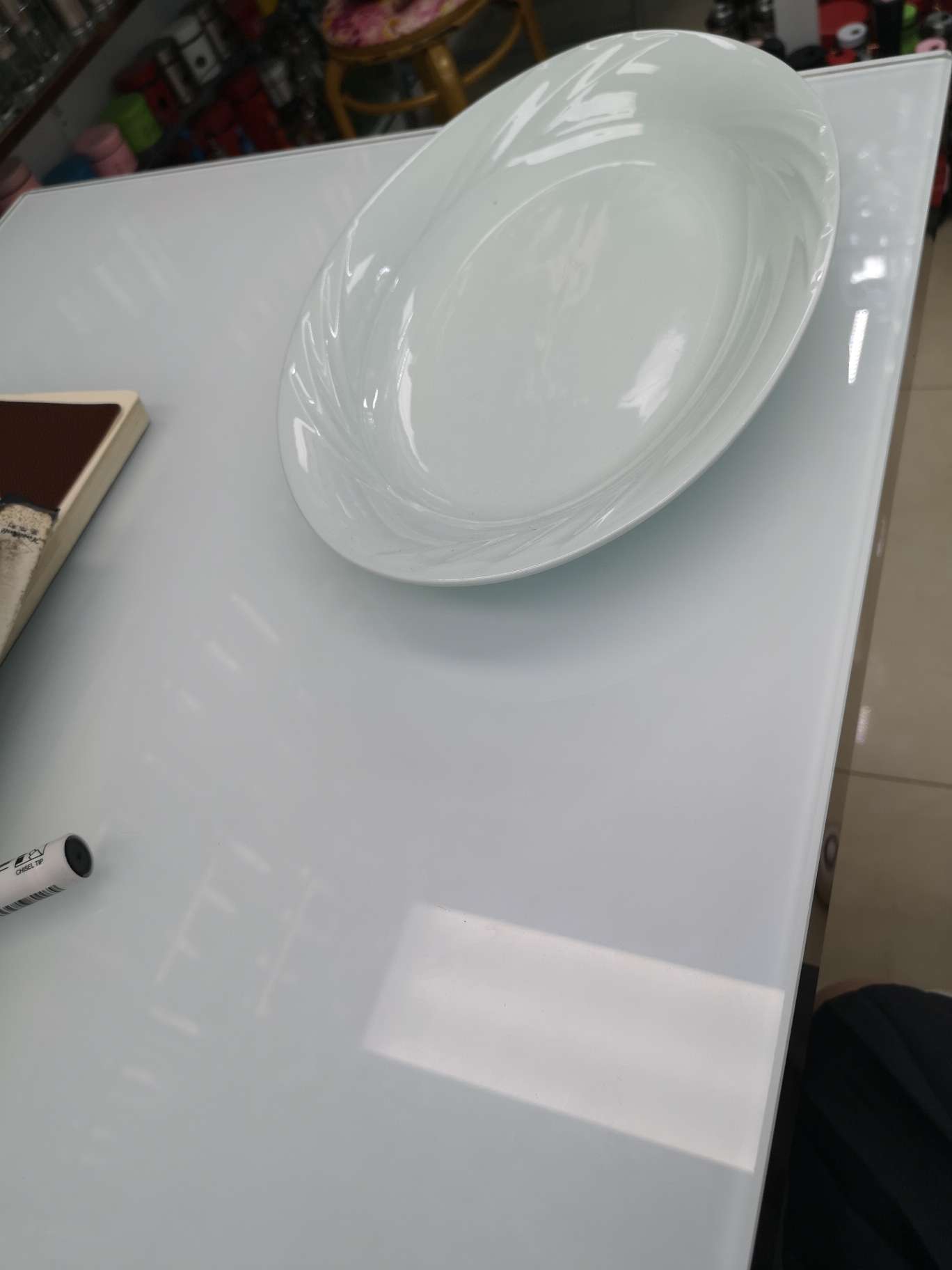 13 Inch Colour Glazed Fish Plate Specification drawing