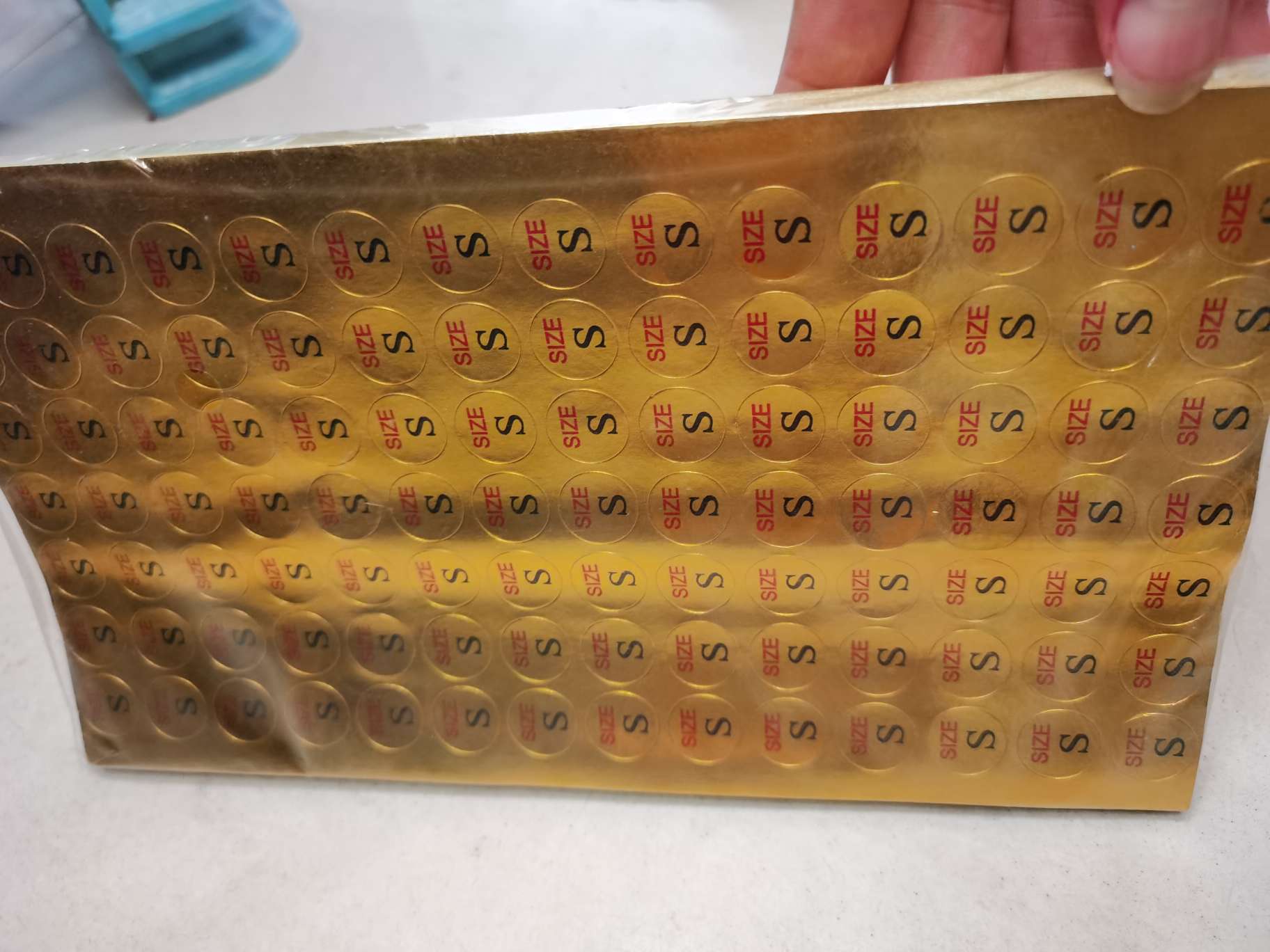 Golden self-adhesive size details Picture