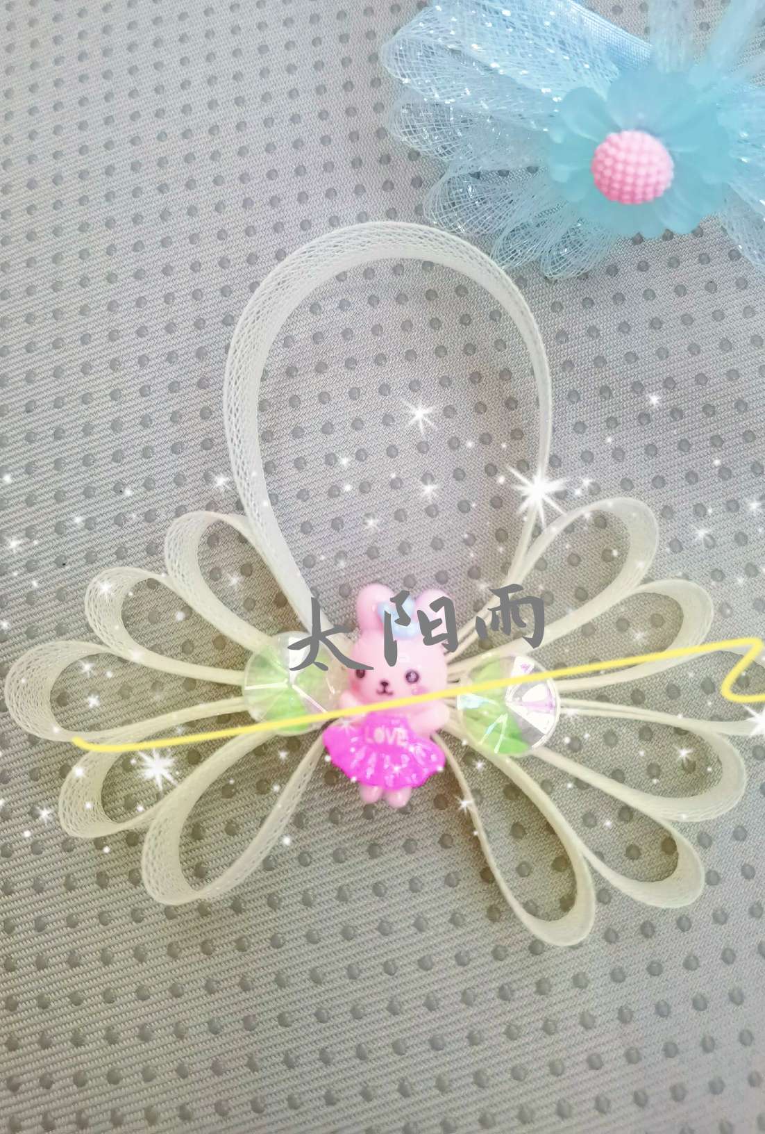 Elastic yarn net factory direct selling wedding hat head flower fishbone handicraft accessories flower pendant details Picture
