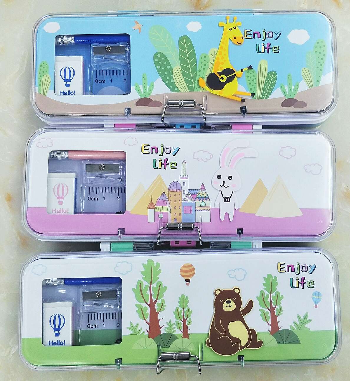 Set of plastic stationery box, like you can consult customer service