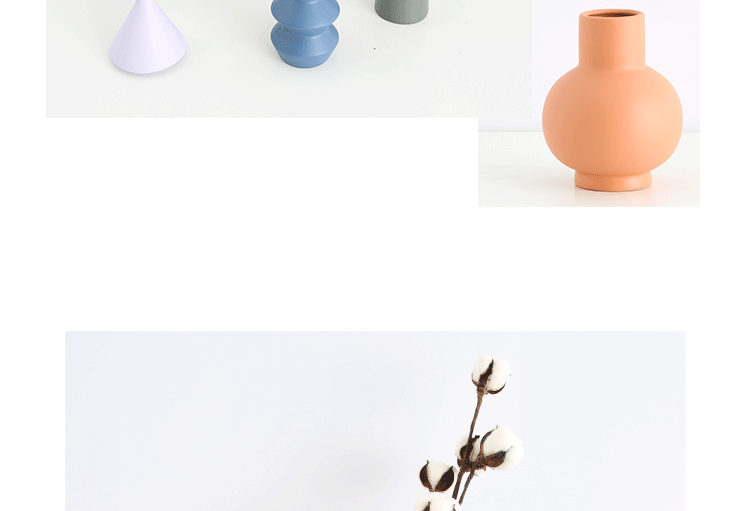 北欧风陶瓷花瓶 莫兰迪色系样板房客厅餐桌摆设家居工艺装饰品产品图