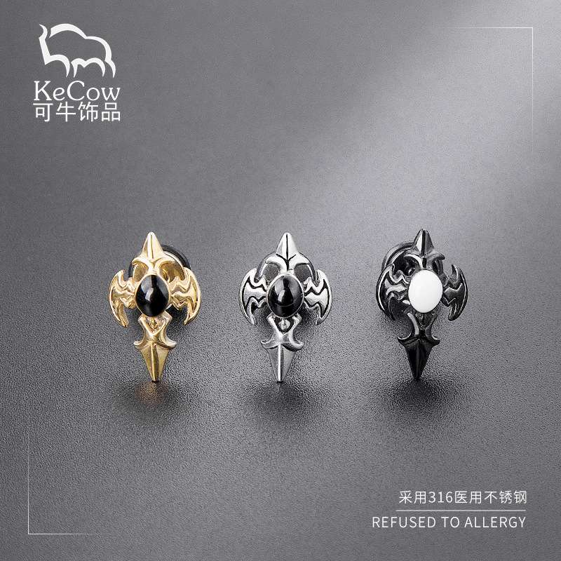 Changsheng Jewelry's personalized sword cross stud punk design creative men's earrings
