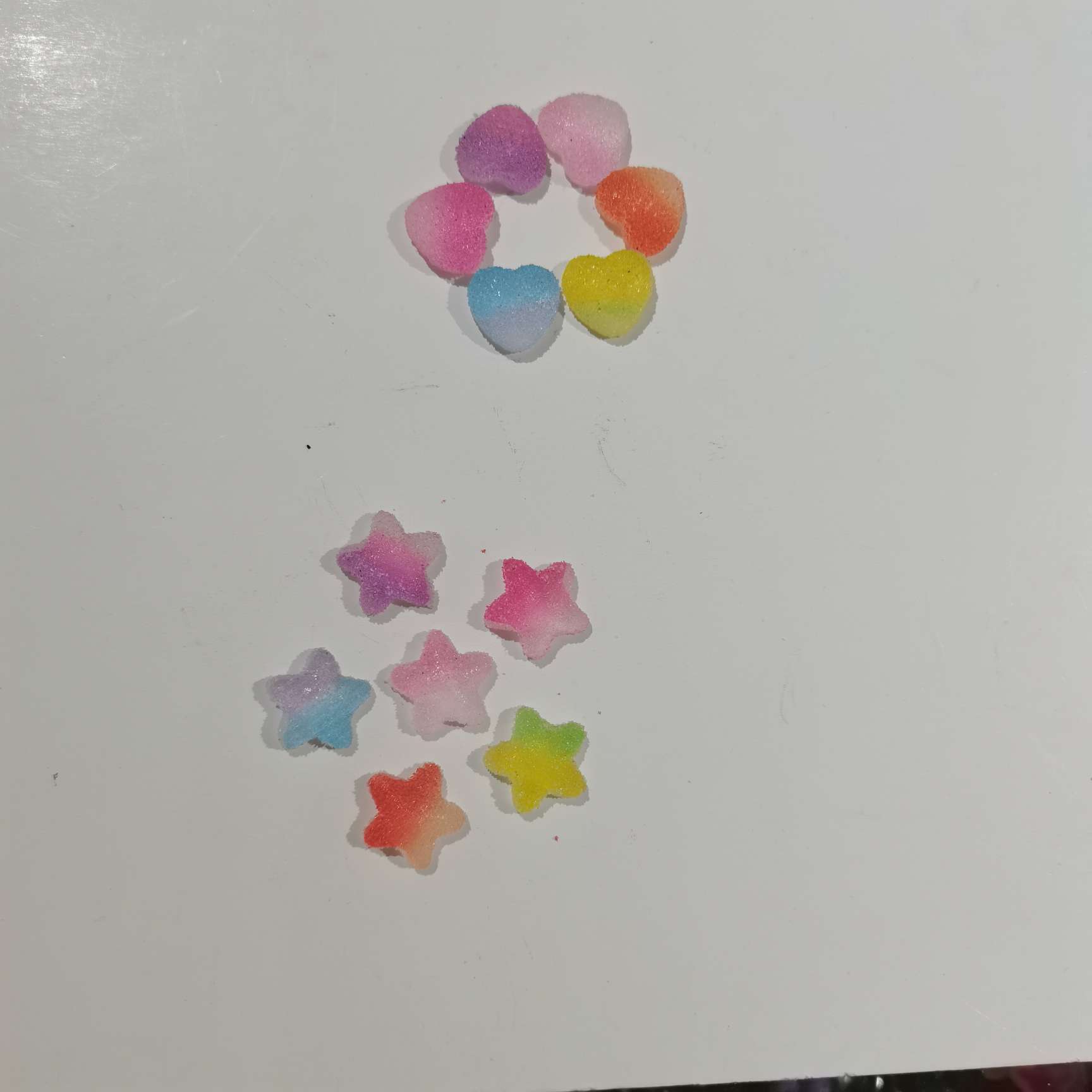 爆款网红渐变色仿QQ糖桃心、五角星