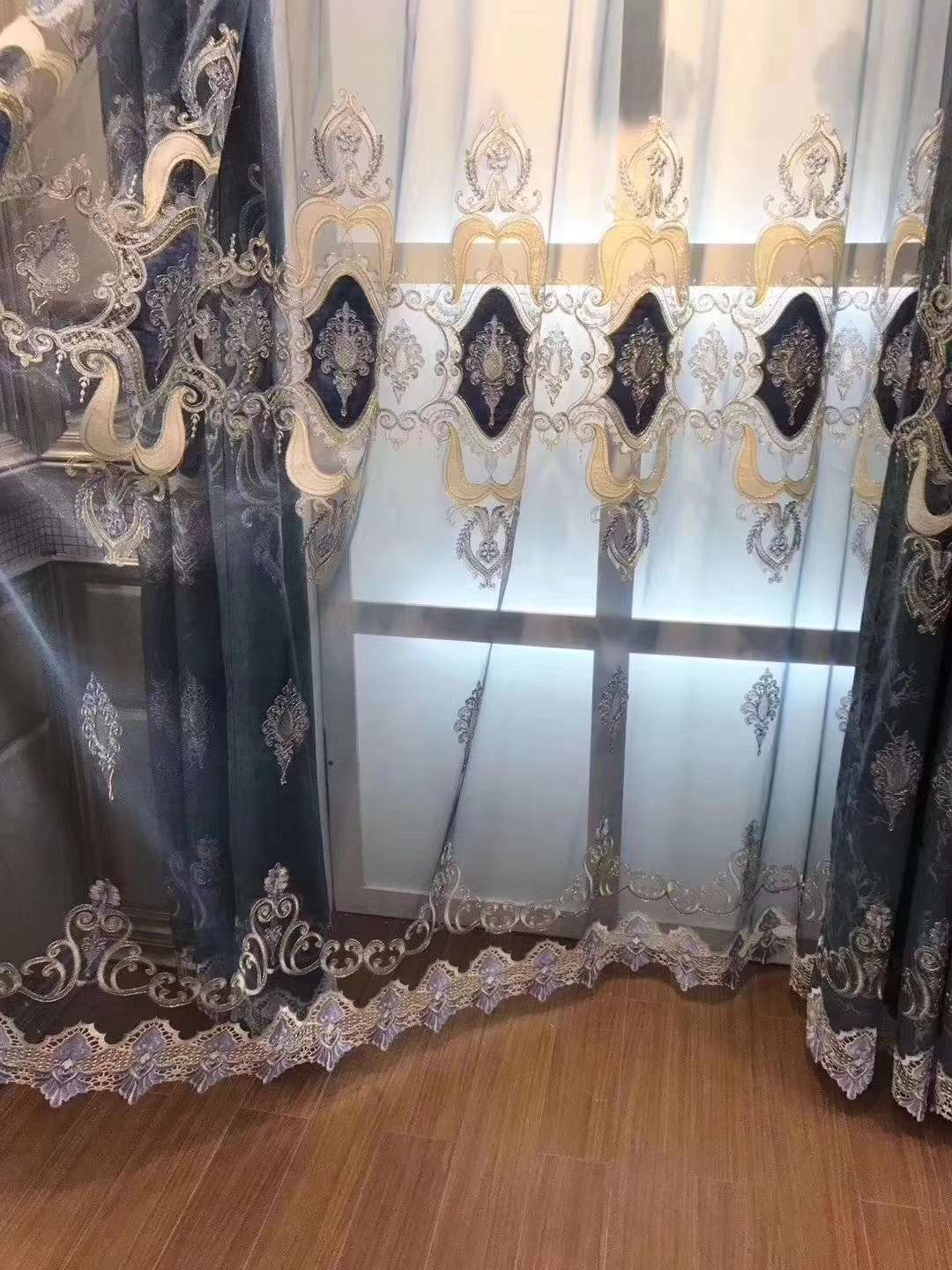 High-end living room embroidered curtains of 2021 Specification image