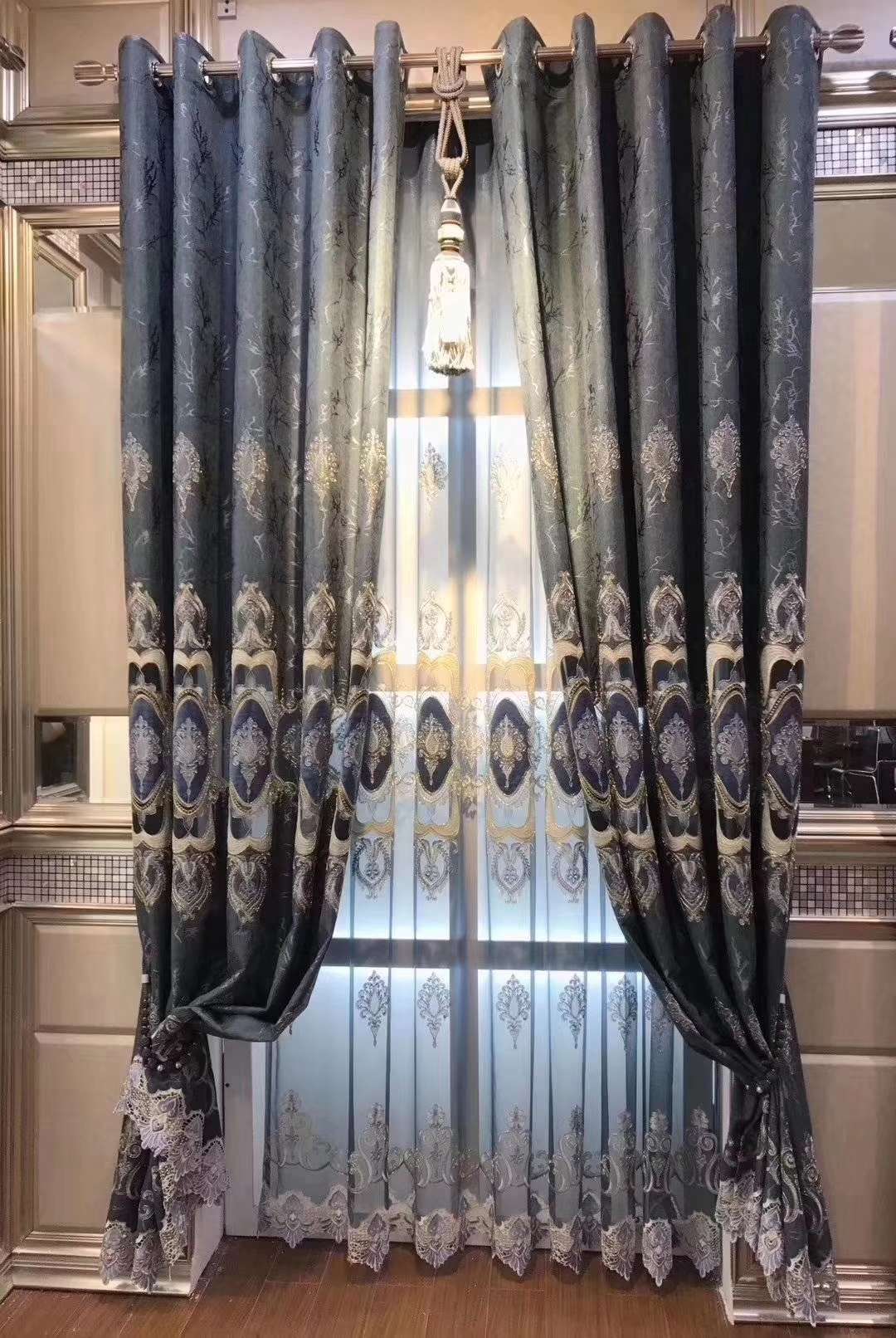 High-end living room embroidered curtains of 2021 Application Scenario