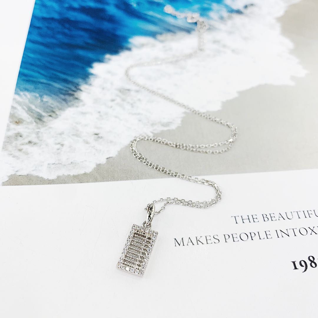 The s925 silver micro-studded abacus necklace does not fade and does not cause allergies