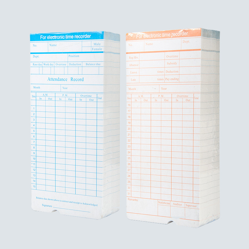 Manufacturers export English punch clock special time card paper punch card foreign trade English card time card Item Picture