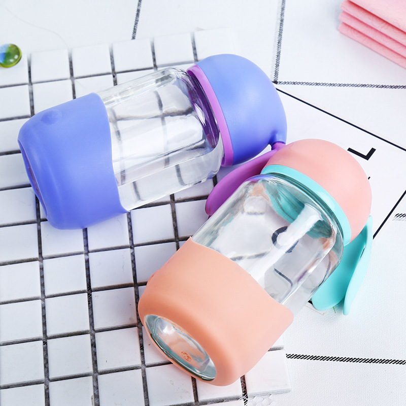 定制logo兔子杯创意玻璃水杯可爱卡通玻璃杯开业促销礼品杯随手杯