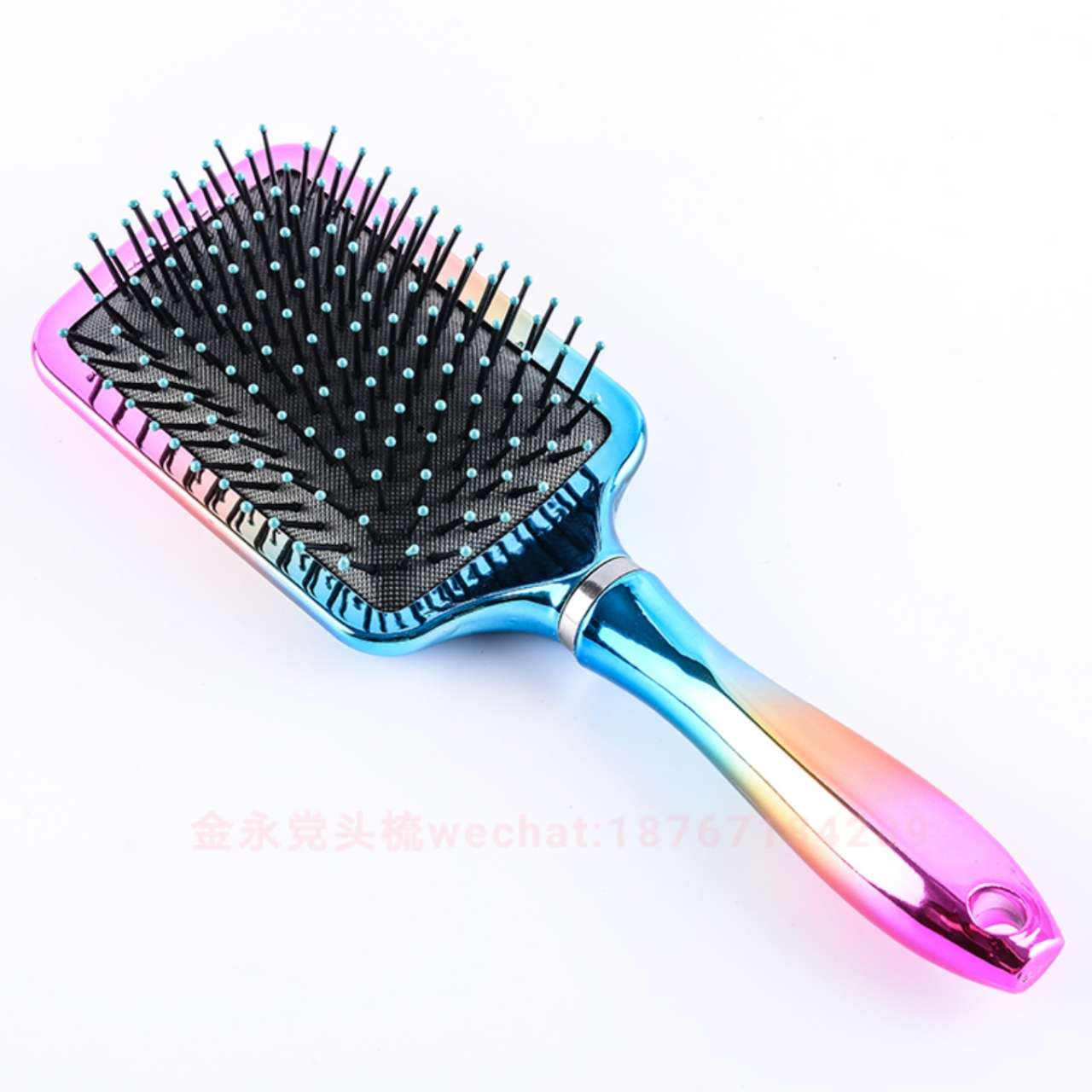 Electroplating massage comb square high-end export foreign trade hot style thumbnail