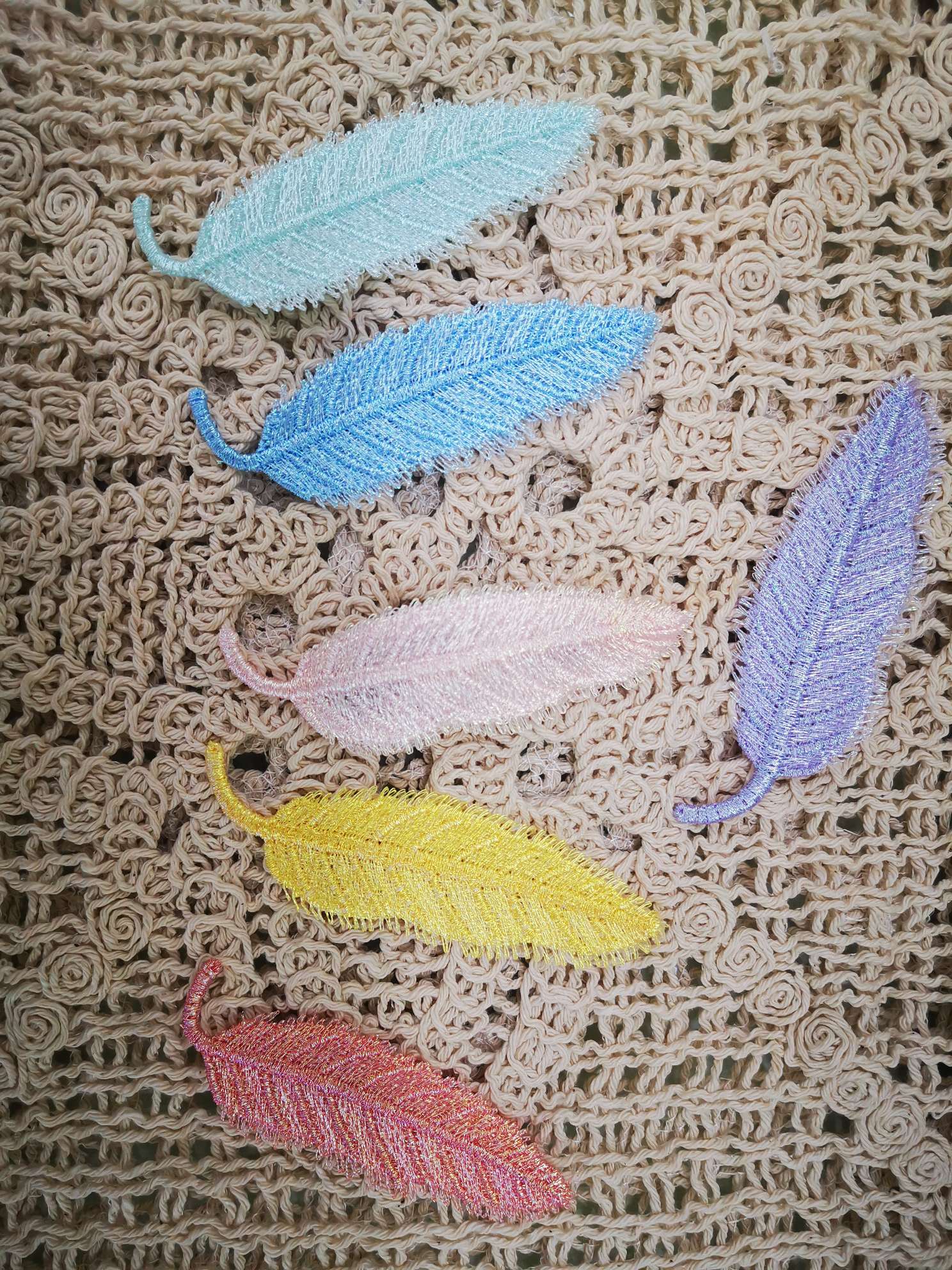 Wanli Lace's best-selling multi-color leaf headwear lace Application Scenario
