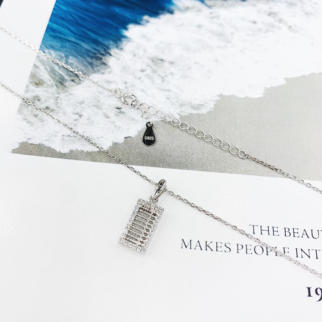 The s925 silver micro-studded abacus necklace does not fade and does not cause allergies undefined