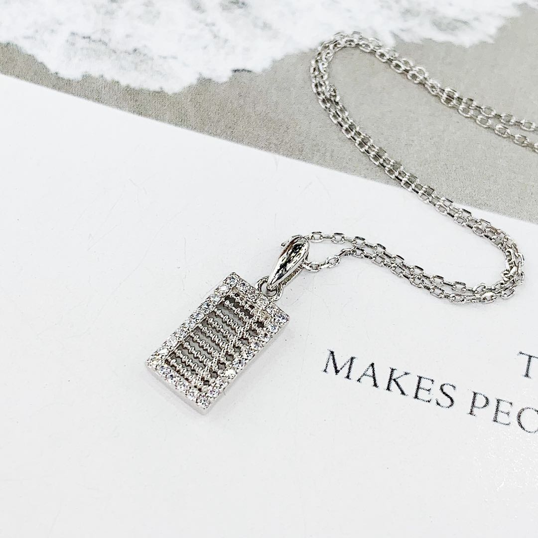 The s925 silver micro-studded abacus necklace does not fade and does not cause allergies undefined