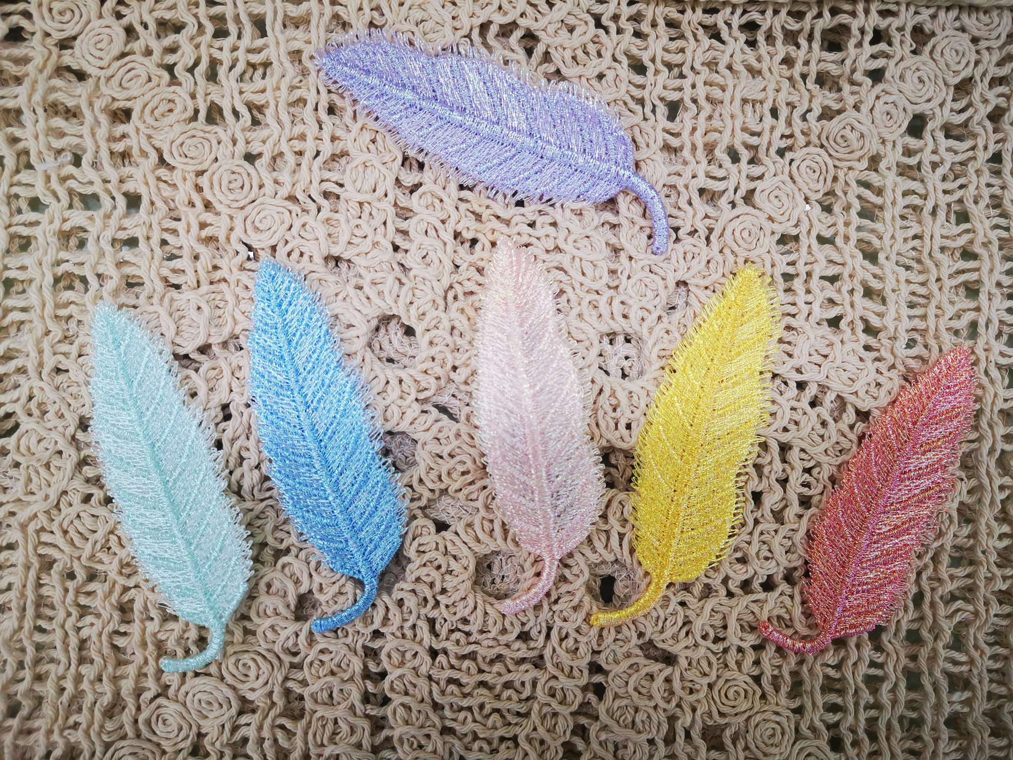 Wanli Lace's best-selling multi-color leaf headwear lace details Picture