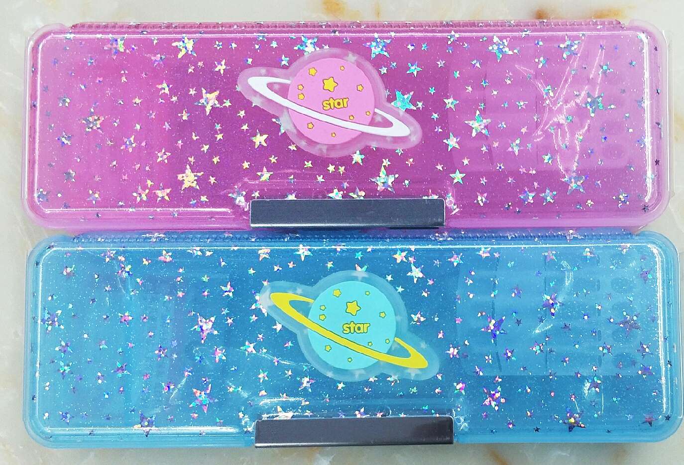 Five-pointed star plastic chapter plastic pen box, like you can consult customer service