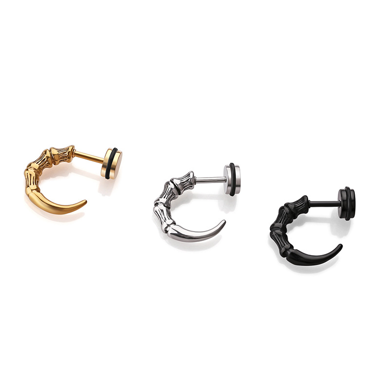 Changsheng Jewelry offers personalized real-time eagle-claw titanium steel ear studs and trendy men's earrings wholesale details Picture