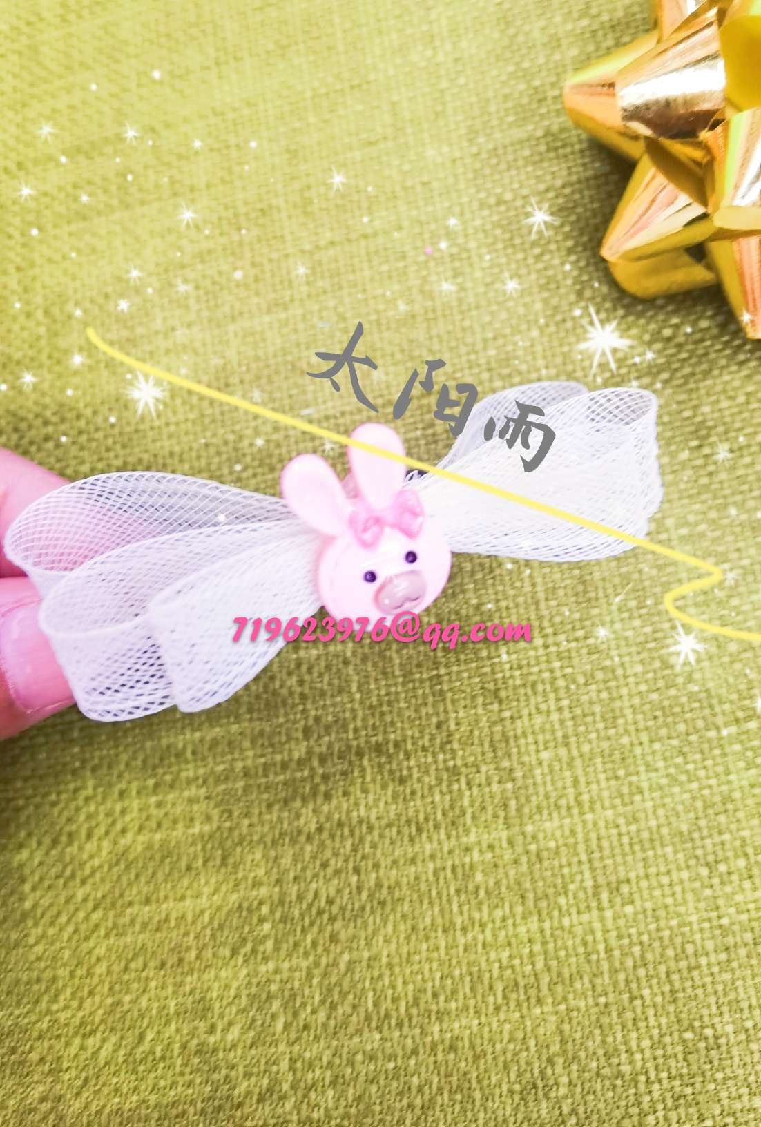 Elastic yarn net factory direct selling wedding hat head flower fishbone handicraft accessories flower pendant Application Scenario