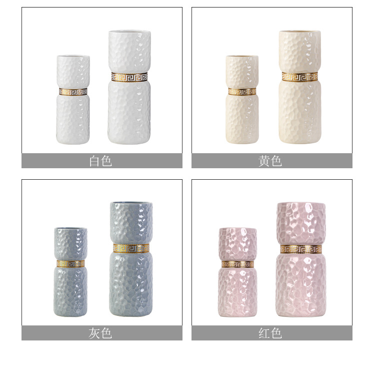 现代简约北欧陶瓷花瓶客厅摆件家居装饰品插花花器工艺品批发 https://m.1688白底实物图