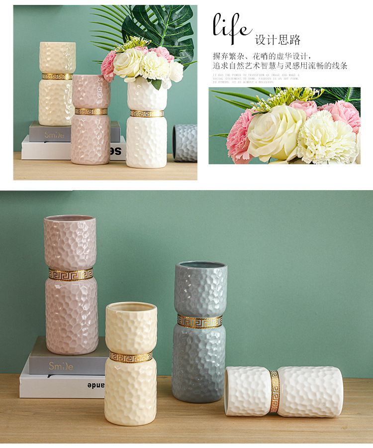 现代简约北欧陶瓷花瓶客厅摆件家居装饰品插花花器工艺品批发 https://m.1688详情图10