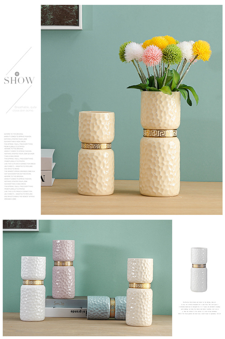 现代简约北欧陶瓷花瓶客厅摆件家居装饰品插花花器工艺品批发 https://m.1688详情图9