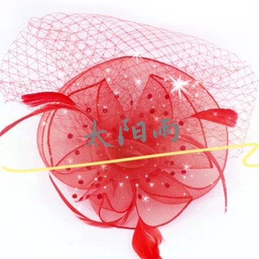 Elastic mesh factory direct sales wedding hat head flower fishbone craft accessories flower hat flower 🌸