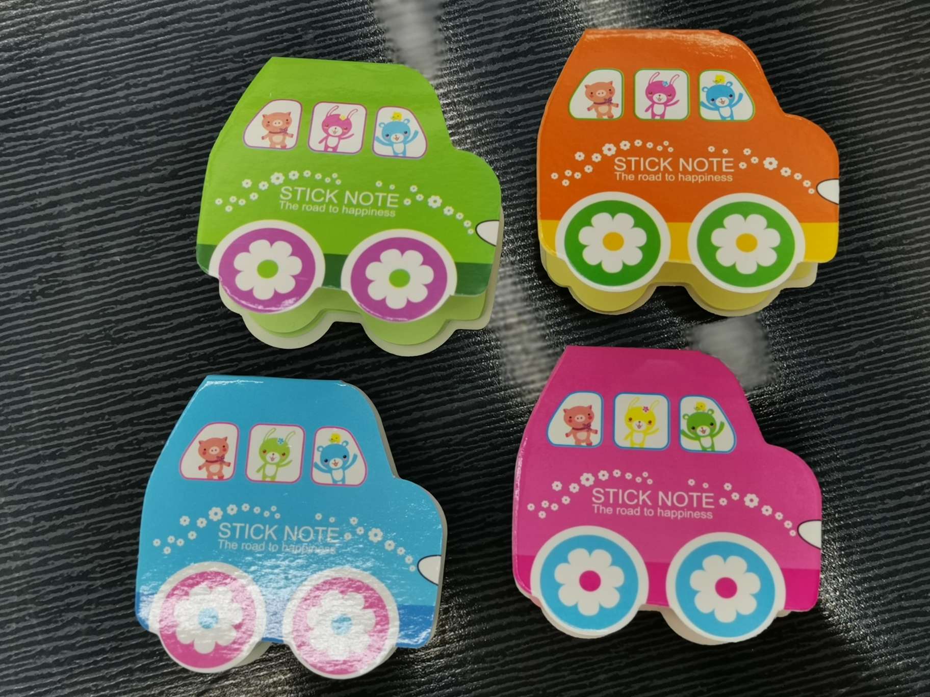 便利贴ZH0036卡通汽车创意便签贴韩版学生用可爱便利贴粘性强留言可粘N次贴