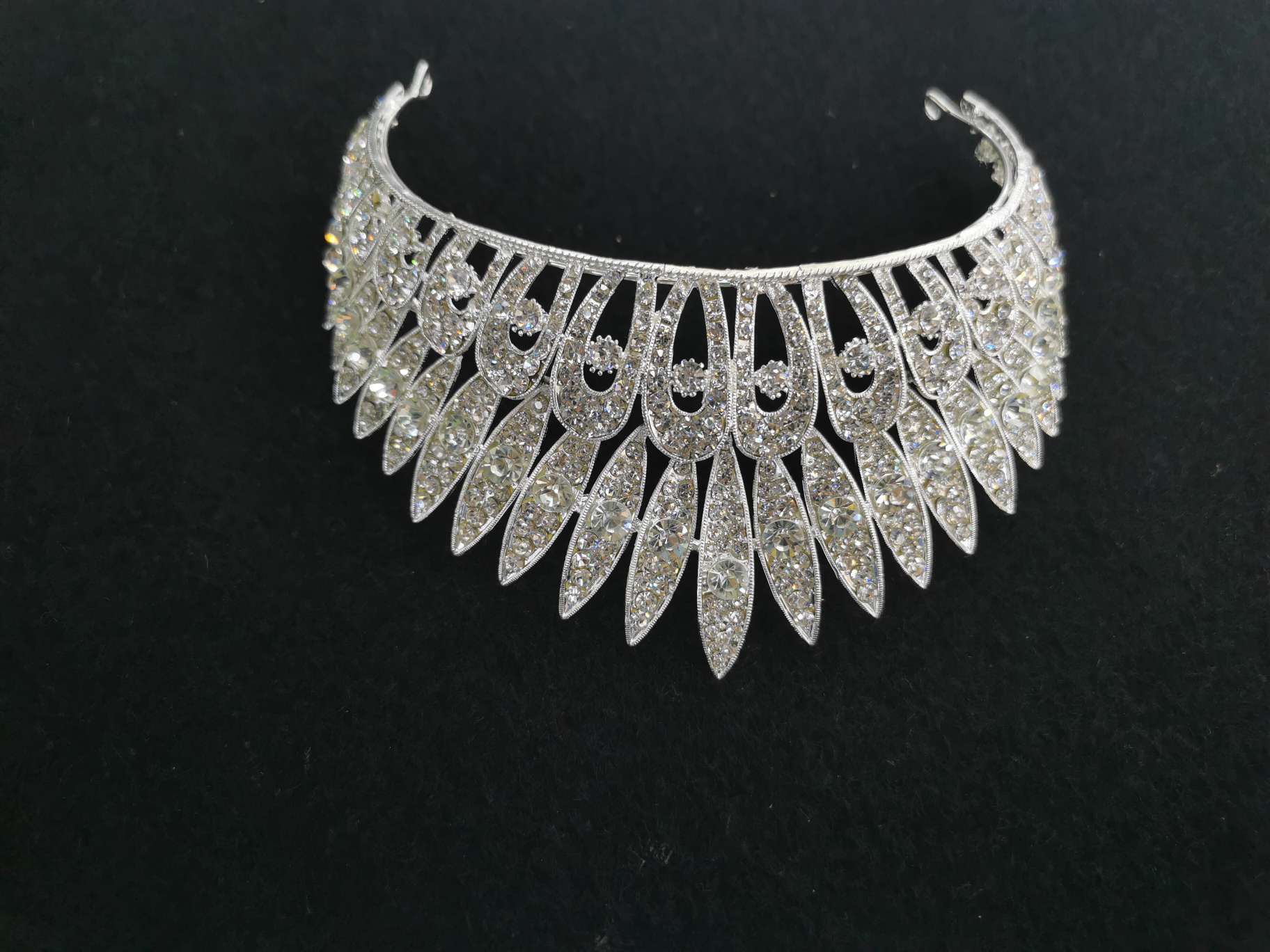 European and American luxury silver bride tiara crown high quality rhinestone crown
