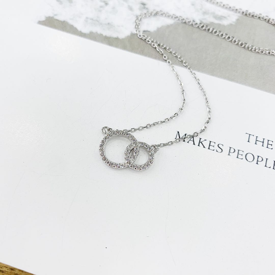The s925 silver micro-inlaid diamond interlocking necklace does not fade and does not cause allergies Specification image