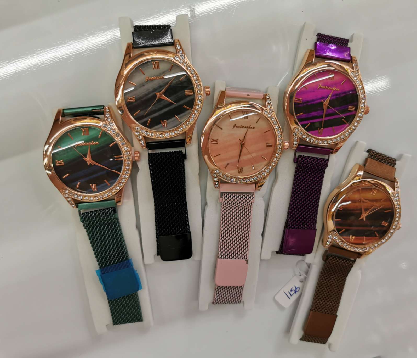 Colorful shell - topped Milanese watch thumbnail