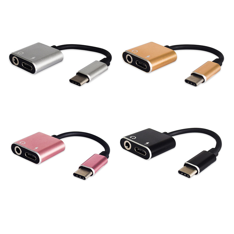 Compatible with Huawei Xiaomi OPPO mobile phones and other type-C to 3.5mm 2-in-1 adapter for listening to music and charging thumbnail
