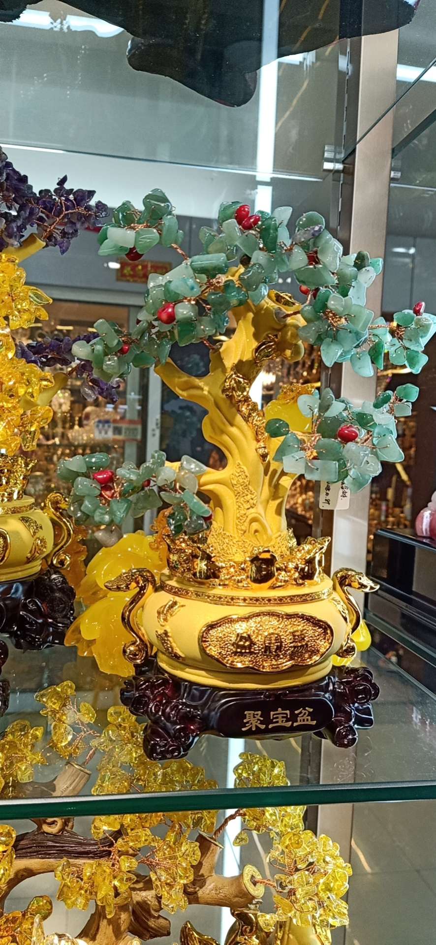 水晶树聚宝盆摆件天然