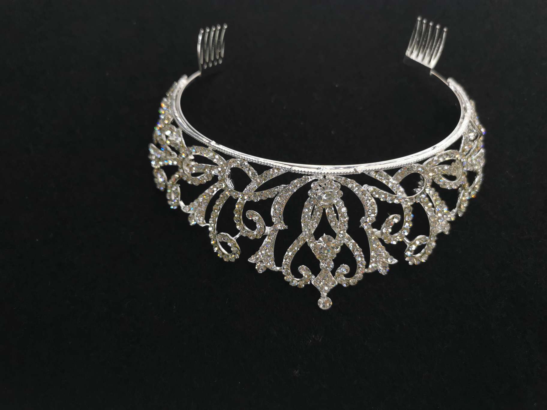 Korean bride crown headdress delicate sparkling rhinestone hair crown atmospheric wedding wedding dress accessories