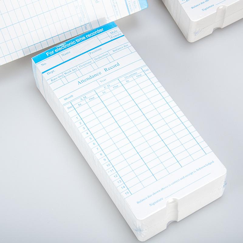 Manufacturers export English punch clock special time card paper punch card foreign trade English card time card Application Scenario