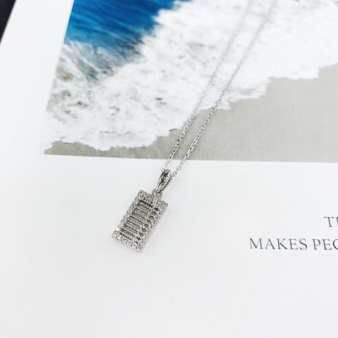 The s925 silver micro-studded abacus necklace does not fade and does not cause allergies details Picture