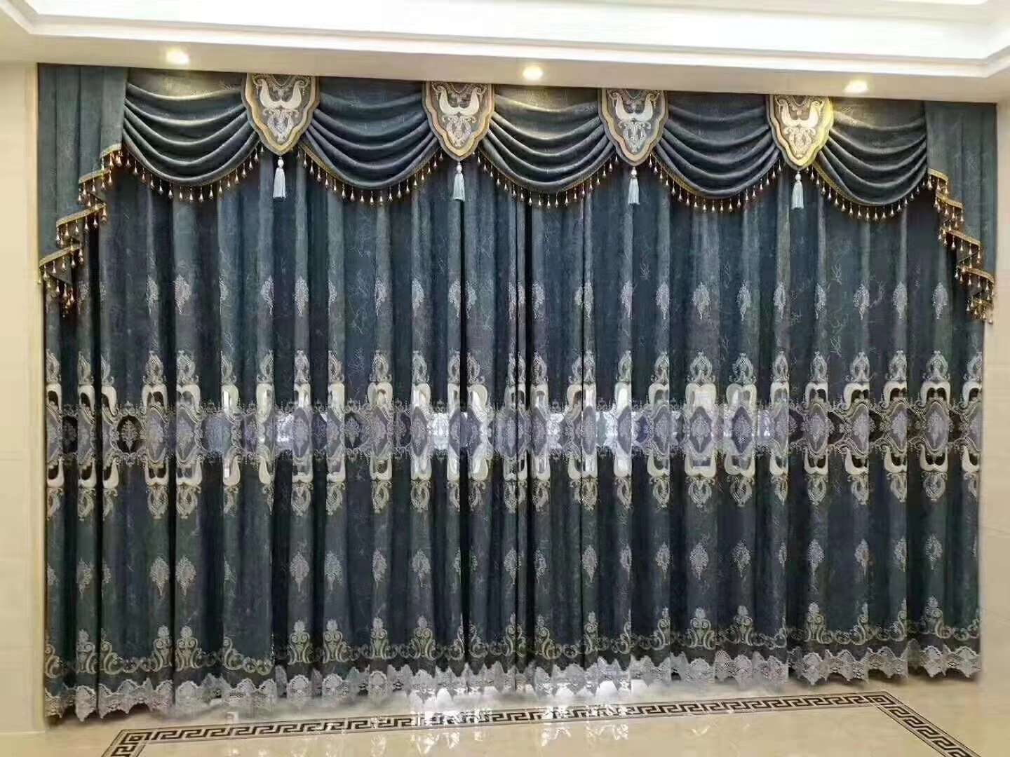 High-end living room embroidered curtains of 2021