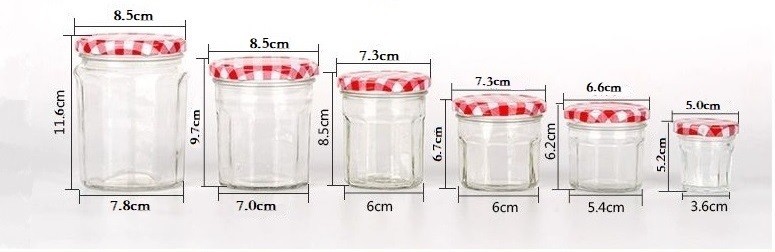 Sealed glass honey pickles and jam bottle Specification image