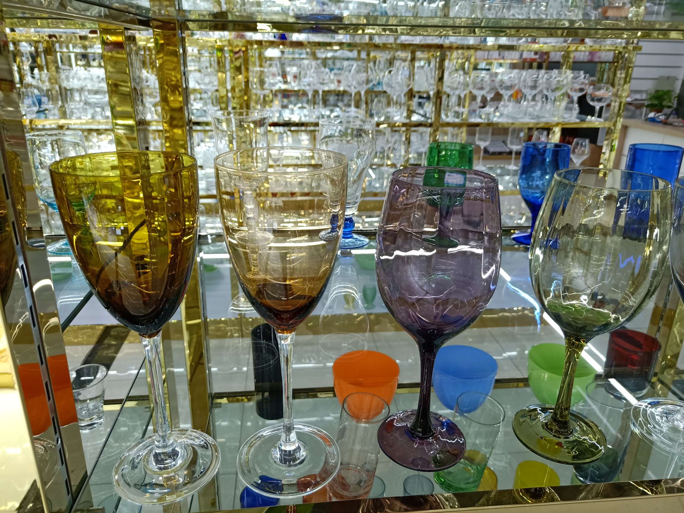 两色水晶玻璃高脚杯细节图