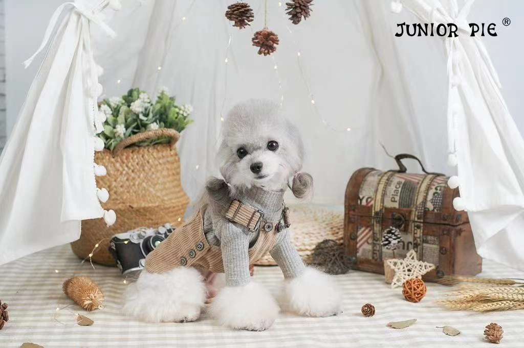 Pet baby striped bottom shirt (sleeveless, long sleeve) + corduroy strap skirt undefined