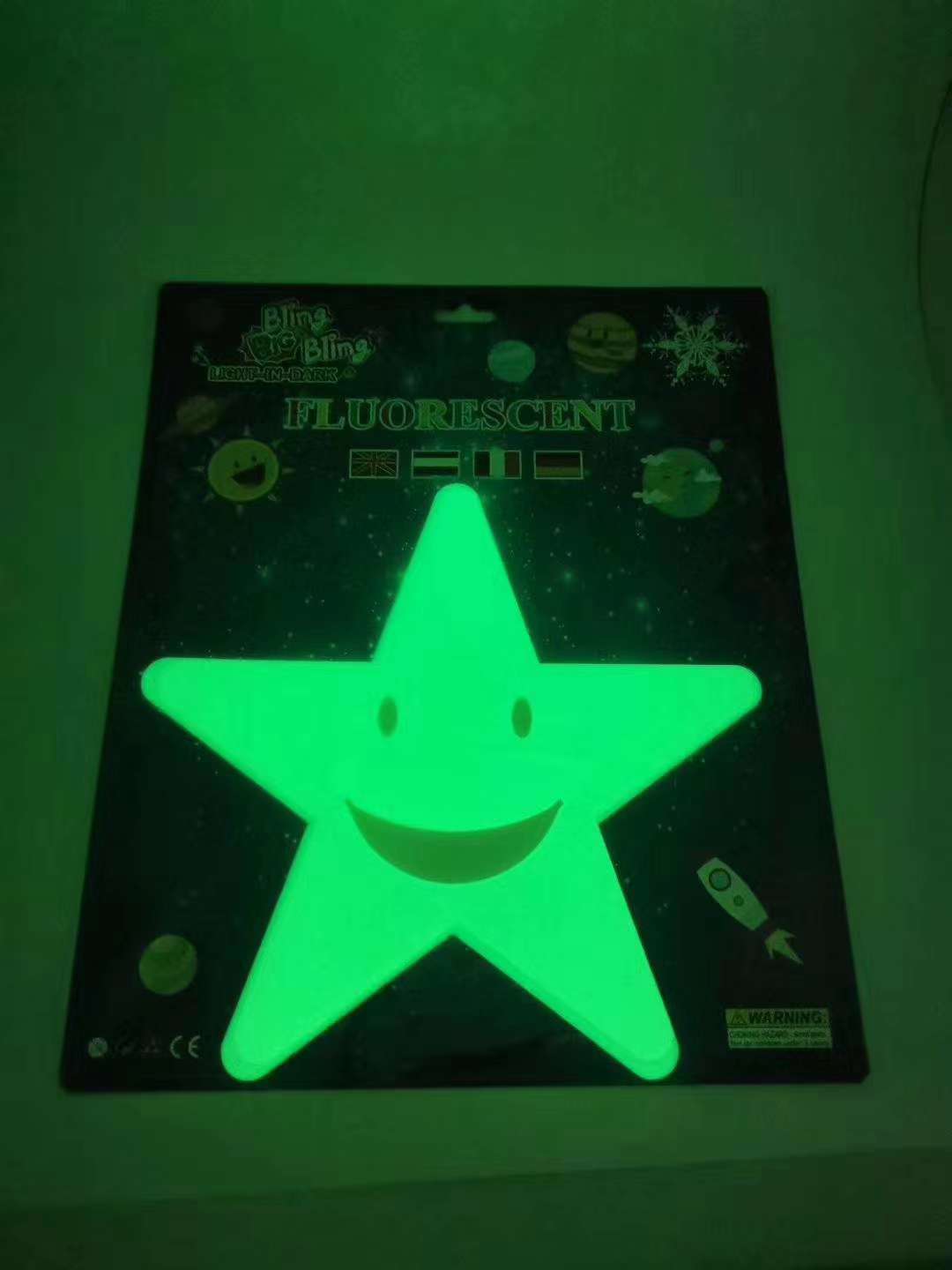 Manufacturers direct to custom glow-in-the-dark smiley face big star