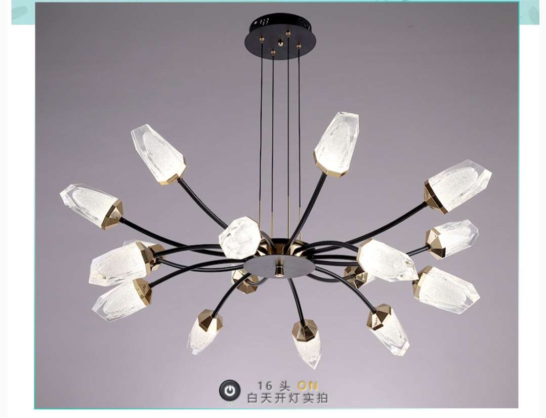 Modern and simple brushed pendant lamps are hung in the living room, study and dining room Specification image