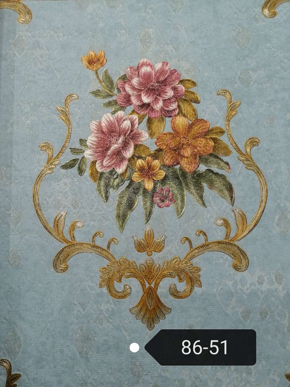 2020 new Damasus Cluster of flowers and green leaves PVC wallpaper MX95402 thumbnail
