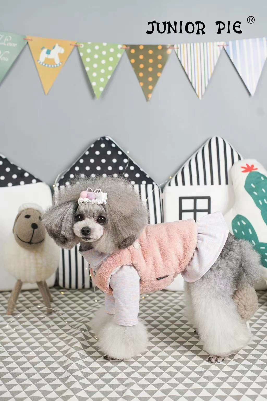 Pocket bottom shirt (skirt) + velvet vest, pet babies wear very good style! Specification drawing