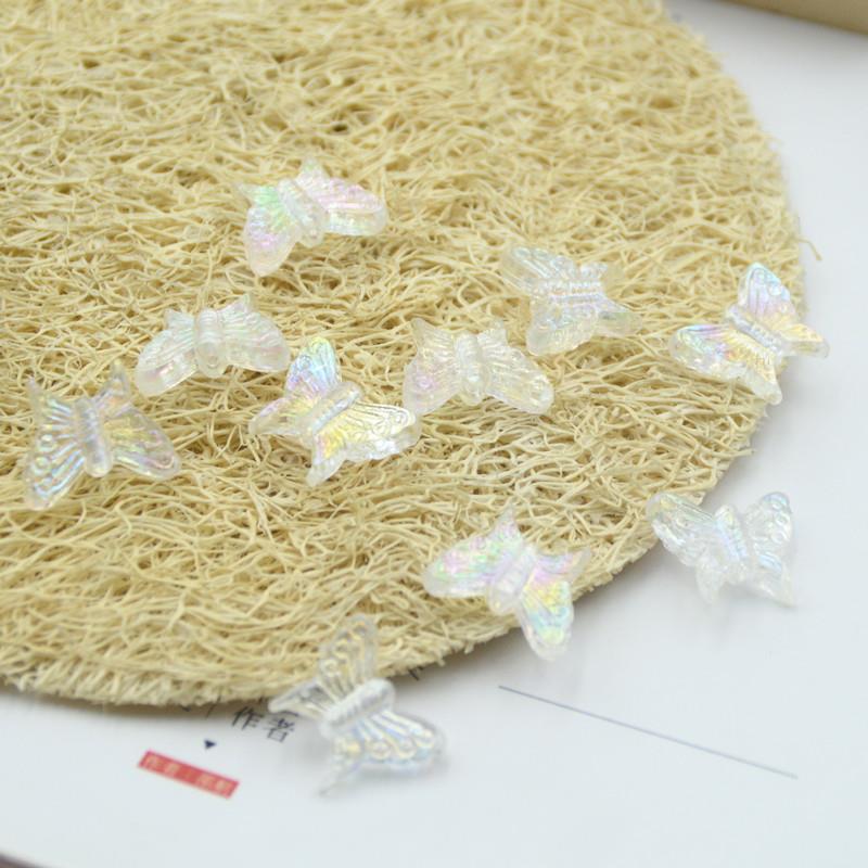 Diy jewelry accessories, laser gradient three-dimensional butterfly, ab color acrylic pendant, phone case accessories details Picture