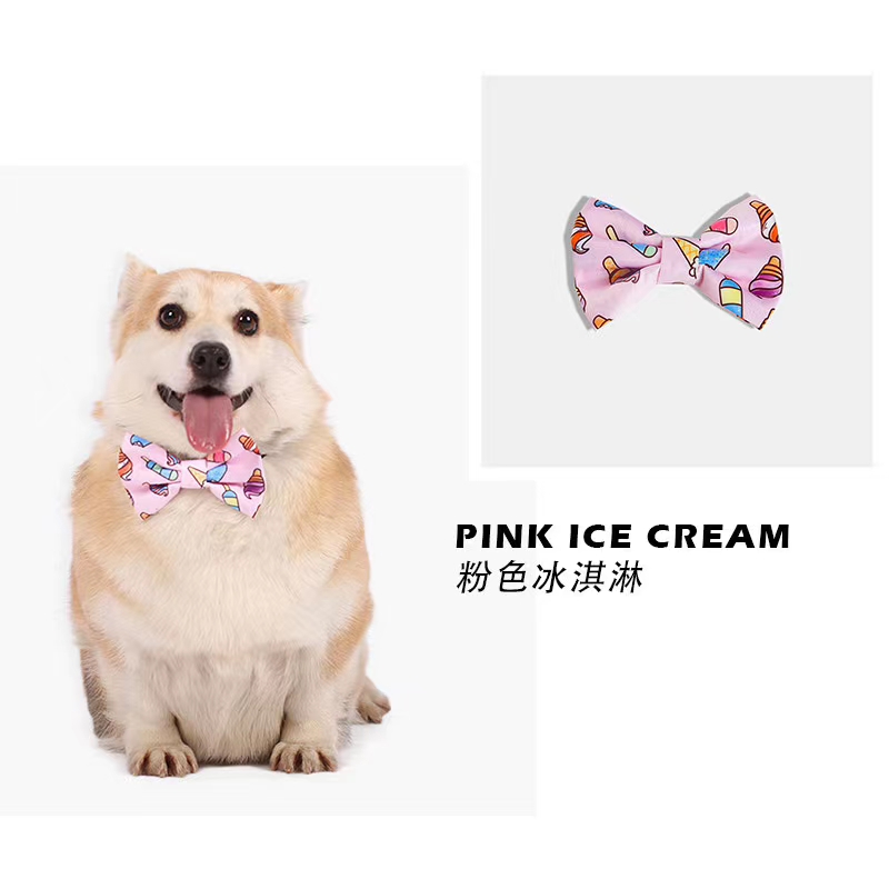 Hand-painted pattern bow tie, imported material is not sticky hair, rich color, each is very beautiful fashion pet bow tie with Japanese buckle behind, you can wear directly, super convenient! Application Scenario