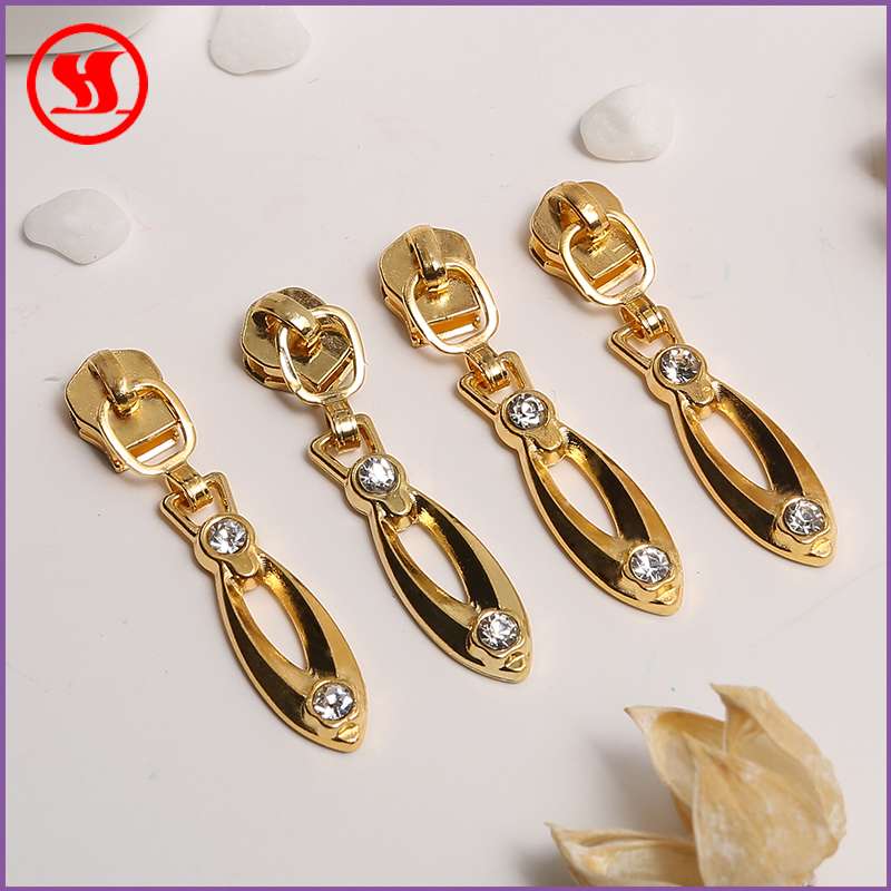 Manufacturers customized No. 5 metal gold-plated fancy puller top grade luggage puller