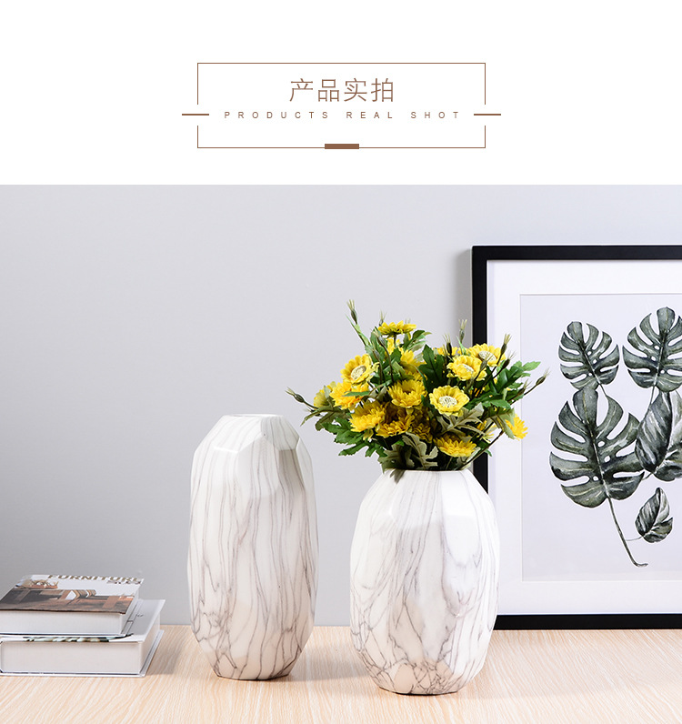 大理石纹花瓶陶瓷摆件创意花瓶摆件北欧家居装饰陶瓷花瓶摆件批发 https://m.1688.com/offer/5568详情图8